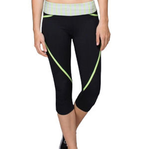 Lululemon Athletica Run Pace Black Crop Capri Leggings Size 4